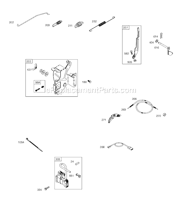 Page D Diagram and Parts List for 9K400SERIES  Briggs and Stratton Engine